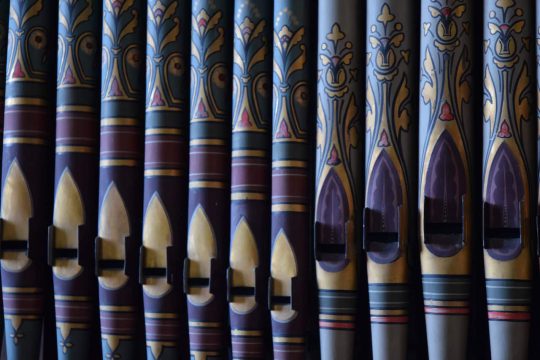 Beautiful painted organ pipes