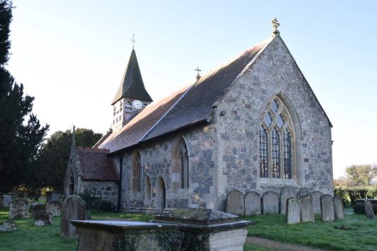 Church exterior viewed towards the entrance